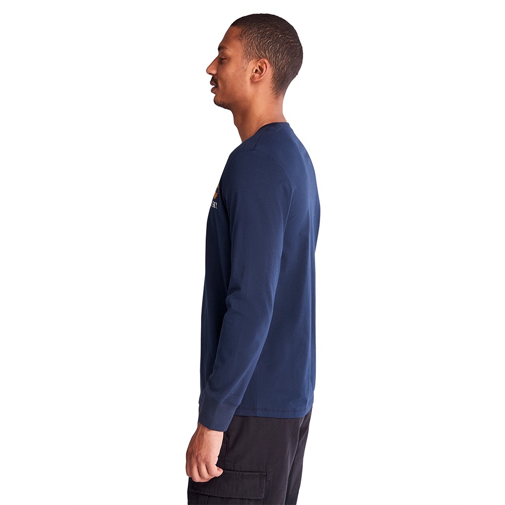 TIMBERLAND</br>Ανδρικό T-shirt Μπλε LS Wind, Water, Earth & Sky™ Crew Tee A5VMI-433 Timberland TIMBERLAND</br>Ανδρικό T-shirt Μπλε LS Wind, Water, Earth & Sky™ Crew Tee A5VMI-433 Timberland