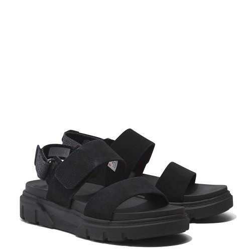 Timberland Greyfield 2 Strap Sandal A61NH-EK4 Γυναικεία Πέδιλα Μαύρο Nubuck 