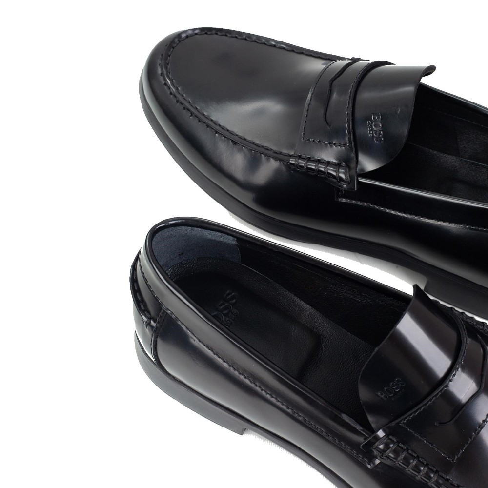 BOSS</br>Ανδρικά Μοκασίνια/Loafers Μαύρο Δέρμα A6487 FLORENTIC Boss BOSS</br>Ανδρικά Μοκασίνια/Loafers Μαύρο Δέρμα A6487 FLORENTIC Boss