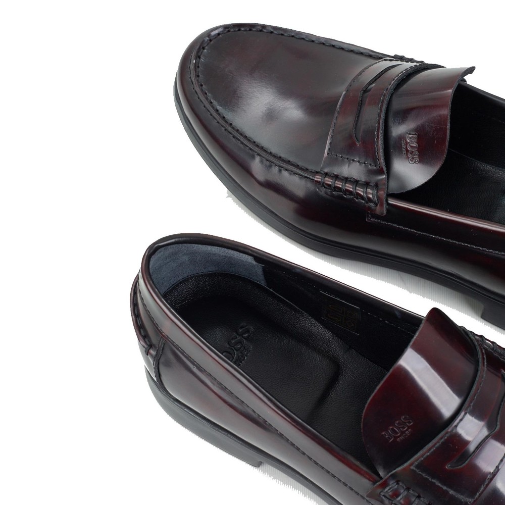 BOSS</br>Ανδρικά Μοκασίνια/Loafers Μπορντώ Δέρμα A6487 FLORENTIC Boss BOSS</br>Ανδρικά Μοκασίνια/Loafers Μπορντώ Δέρμα A6487 FLORENTIC Boss