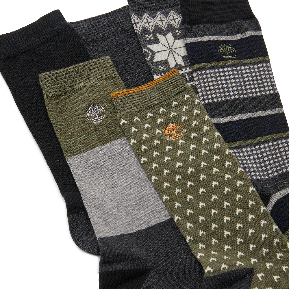 TIMBERLAND</br>Timberland 6Pack Giftable Crew Socks A68UA-052  Ανδρικές Κάλτσες Γκρι