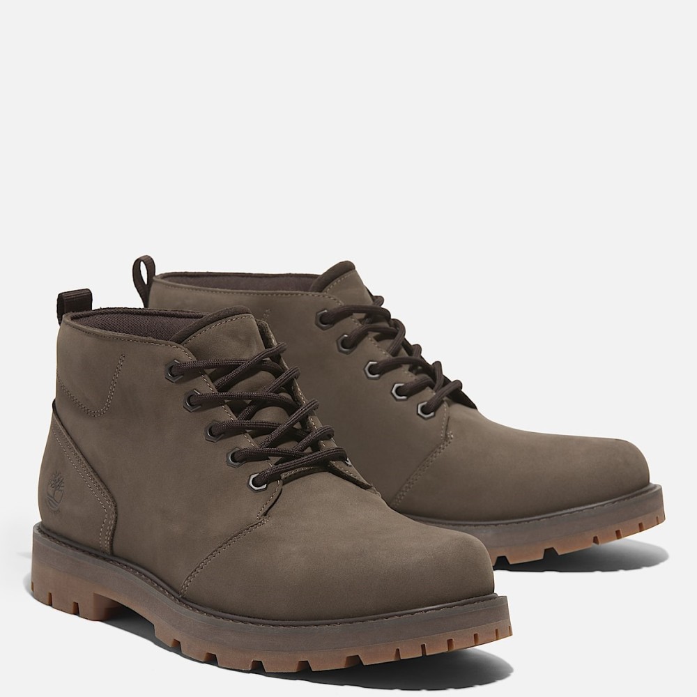 TIMBERLAND</br>Ανδρικά Μποτάκια Καφέ Δέρμα Nubuck Britton Road Mid Lace Waterproof Chukka A69TW-EM5 Timberland