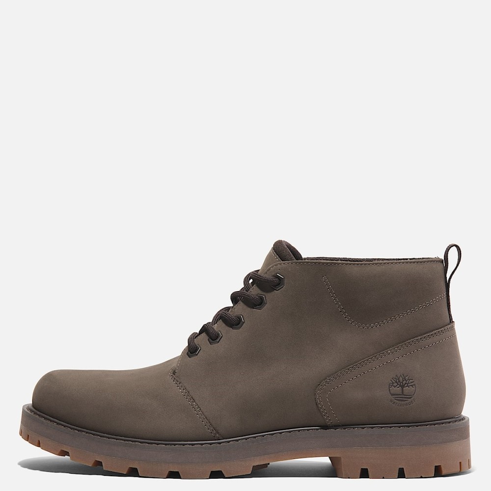 TIMBERLAND</br>Ανδρικά Μποτάκια Καφέ Δέρμα Nubuck Britton Road Mid Lace Waterproof Chukka A69TW-EM5 Timberland