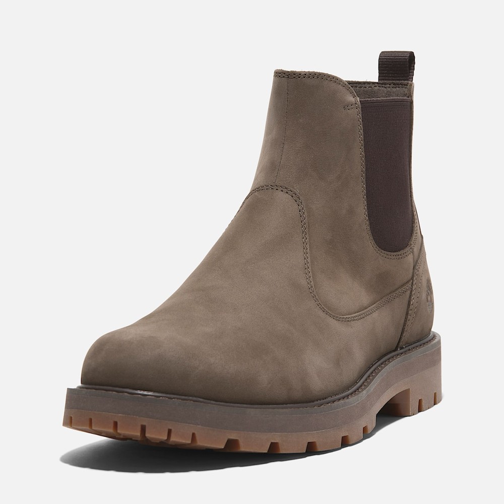TIMBERLAND</br>Ανδρικά Μποτάκια Καφέ Δέρμα Nubuck Britton Road Mid Chelsea Boot A6A4W-EM5 Timberland