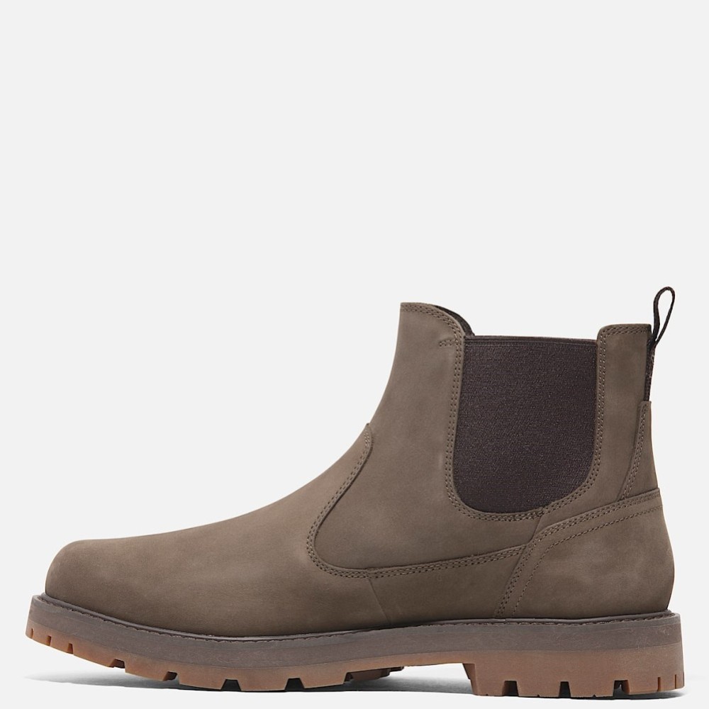 TIMBERLAND</br>Ανδρικά Μποτάκια Καφέ Δέρμα Nubuck Britton Road Mid Chelsea Boot A6A4W-EM5 Timberland