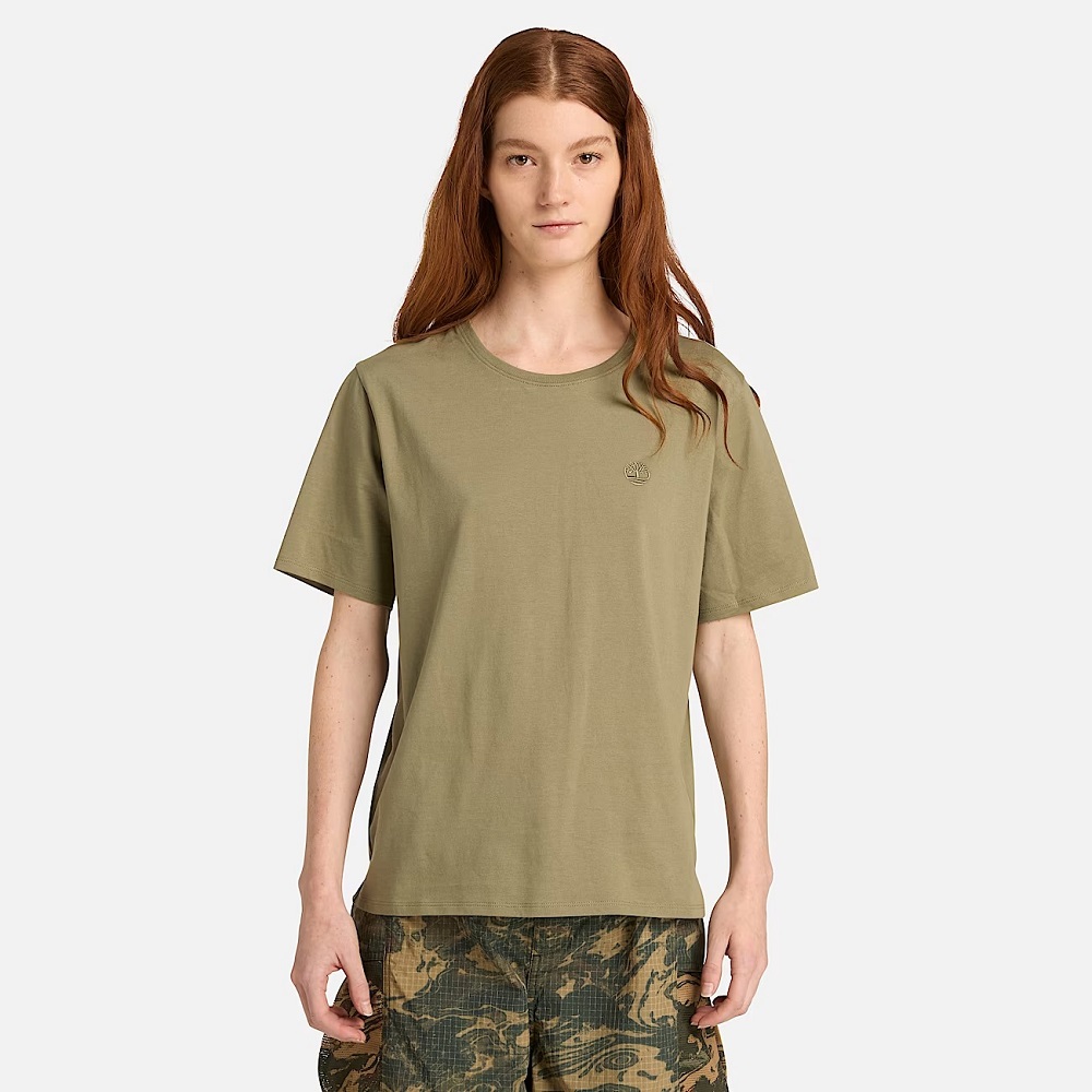 TIMBERLAND</br>Timberland SS Dunstan Regular Tee A6ATE-590 Γυναικείο T-shirt Χακί TIMBERLAND</br>Timberland SS Dunstan Regular Tee A6ATE-590 Γυναικείο T-shirt Χακί