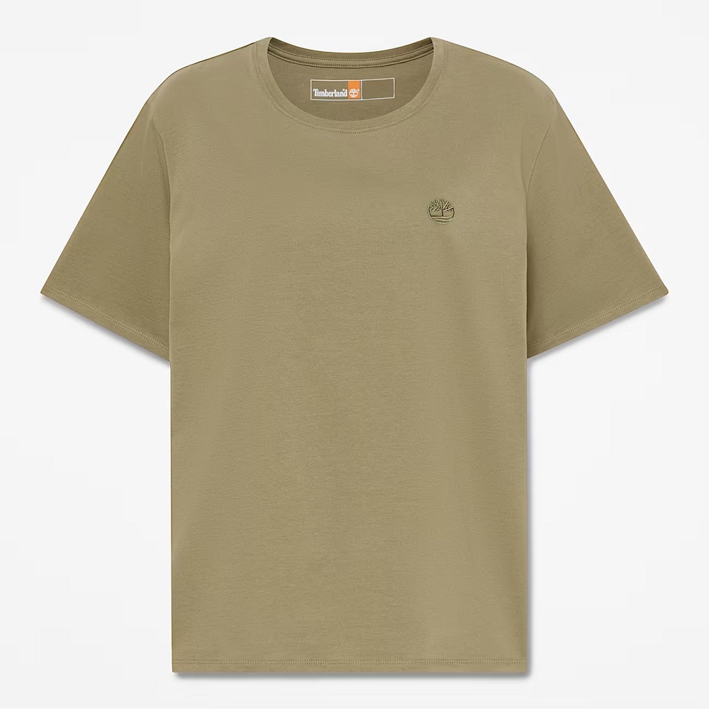 TIMBERLAND</br>Timberland SS Dunstan Regular Tee A6ATE-590 Γυναικείο T-shirt Χακί TIMBERLAND</br>Timberland SS Dunstan Regular Tee A6ATE-590 Γυναικείο T-shirt Χακί