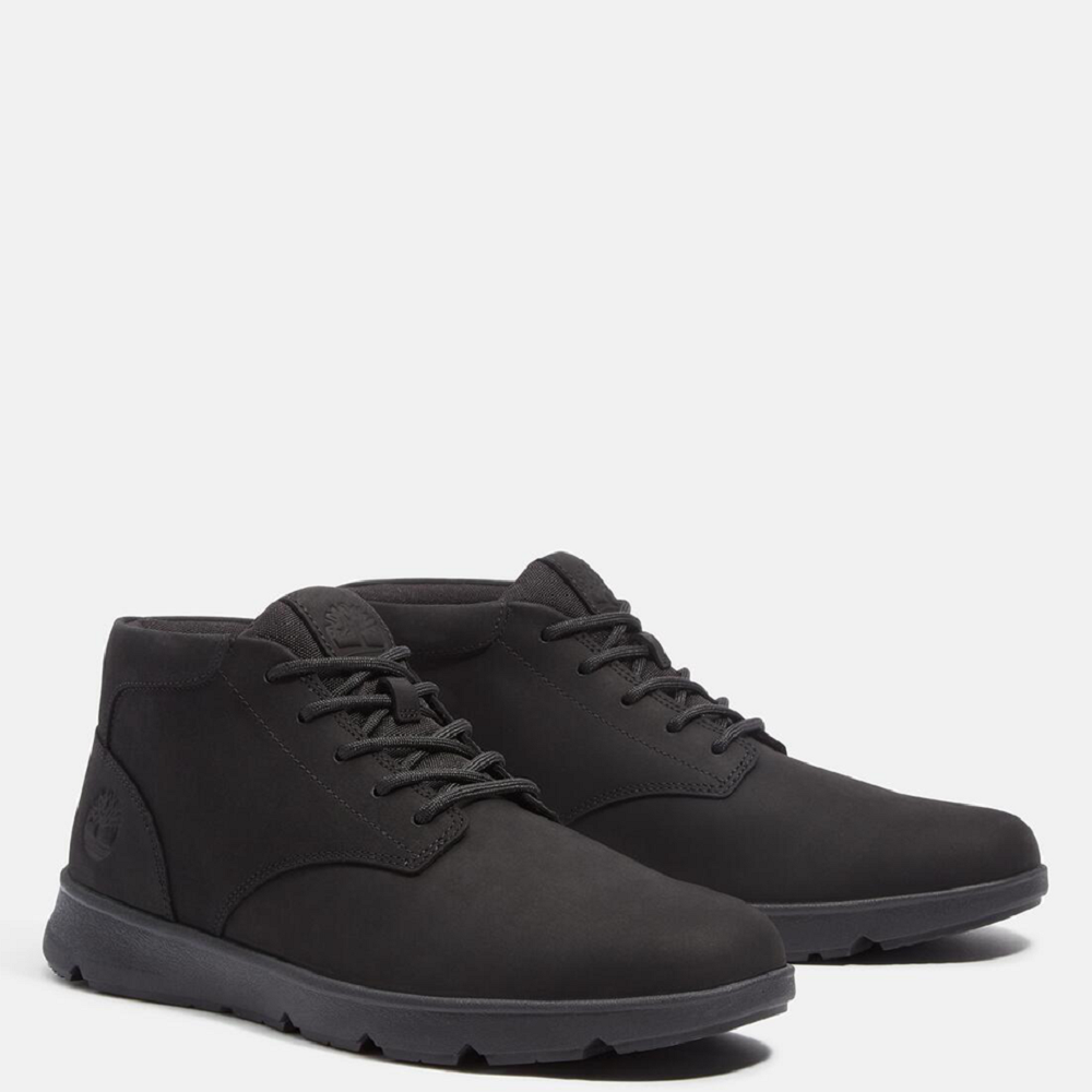 TIMBERLAND</br>Timberland Parker Street Mid Lace A6C7T-EL3 Ανδρικά Μποτάκια Μαύρο Nubuck Δέρμα