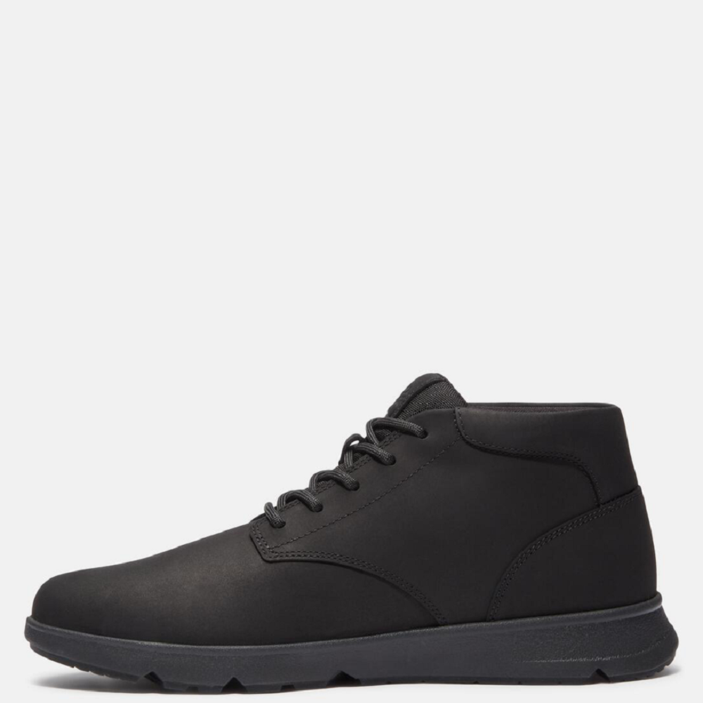 TIMBERLAND</br>Timberland Parker Street Mid Lace A6C7T-EL3 Ανδρικά Μποτάκια Μαύρο Nubuck Δέρμα