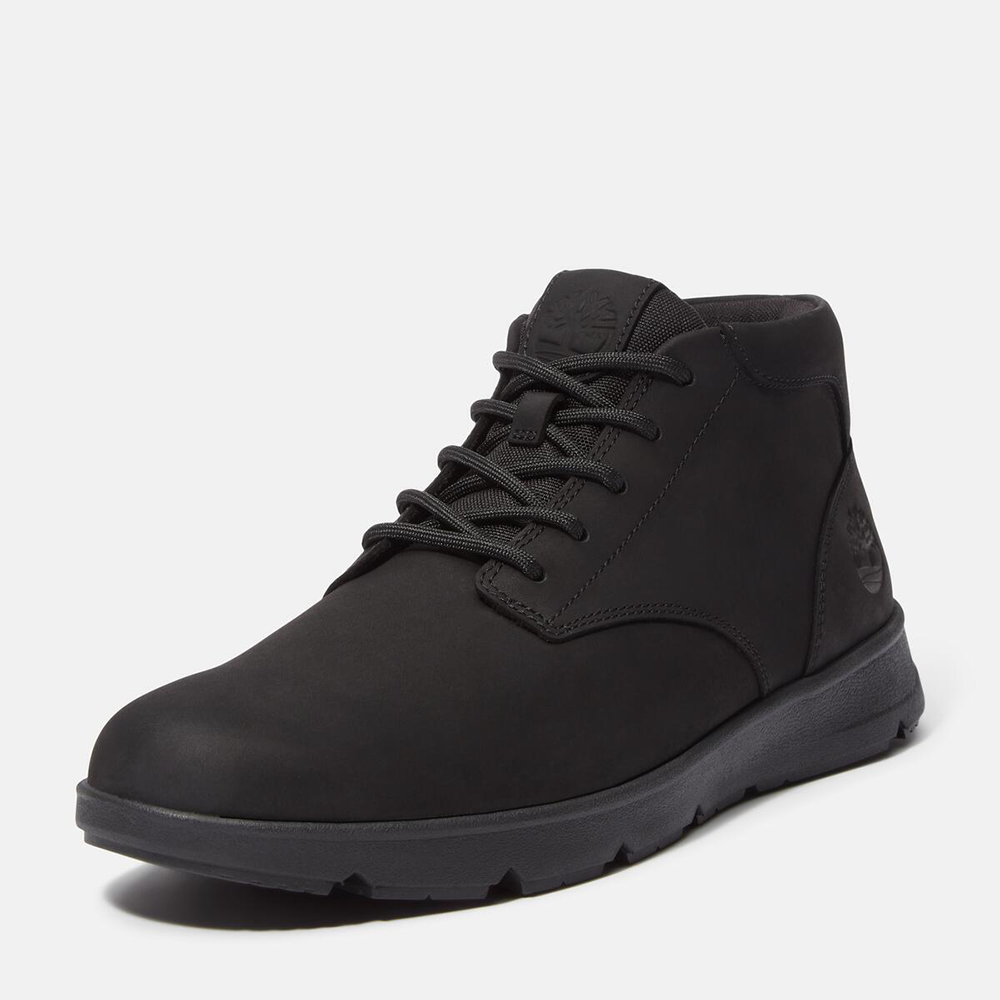 TIMBERLAND</br>Timberland Parker Street Mid Lace A6C7T-EL3 Ανδρικά Μποτάκια Μαύρο Nubuck Δέρμα