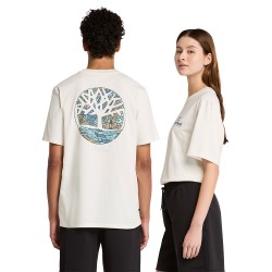 Ανδρικό T-shirt Εκρού SS All Gender Illustrated Tree Logo Back Graphic Authentic Tee A6DG5-CM9 Timberland