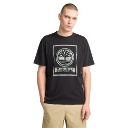 Ανδρικό T-shirt Μαύρο SS Front Seasonal Stack Logo Authentic Tee A6DHD-001 Timberland