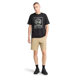 Ανδρικό T-shirt Μαύρο SS Front Seasonal Stack Logo Authentic Tee A6DHD-001 Timberland