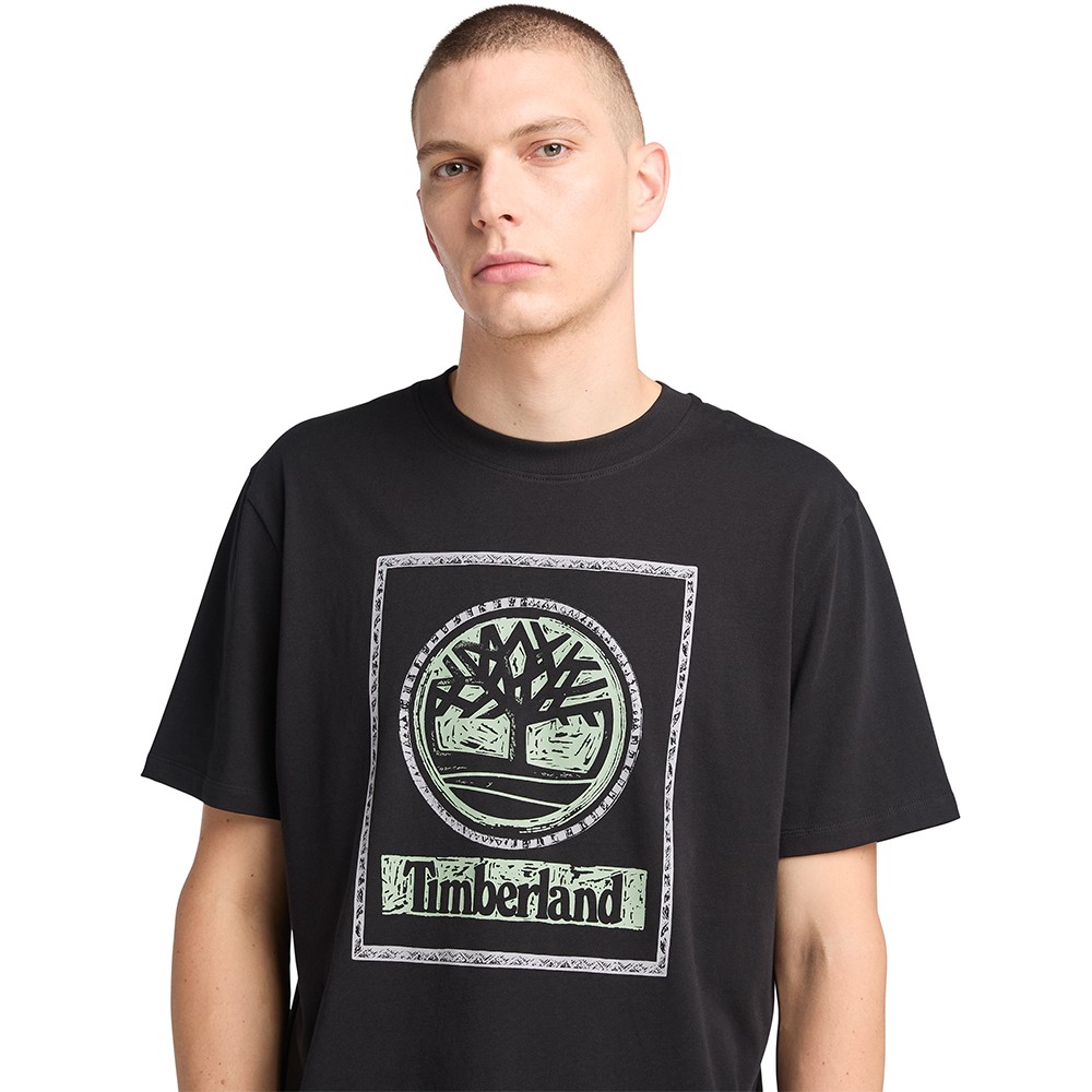 TIMBERLAND</br>Ανδρικό T-shirt Μαύρο SS Front Seasonal Stack Logo Authentic Tee A6DHD-001 Timberland TIMBERLAND</br>Ανδρικό T-shirt Μαύρο SS Front Seasonal Stack Logo Authentic Tee A6DHD-001 Timberland