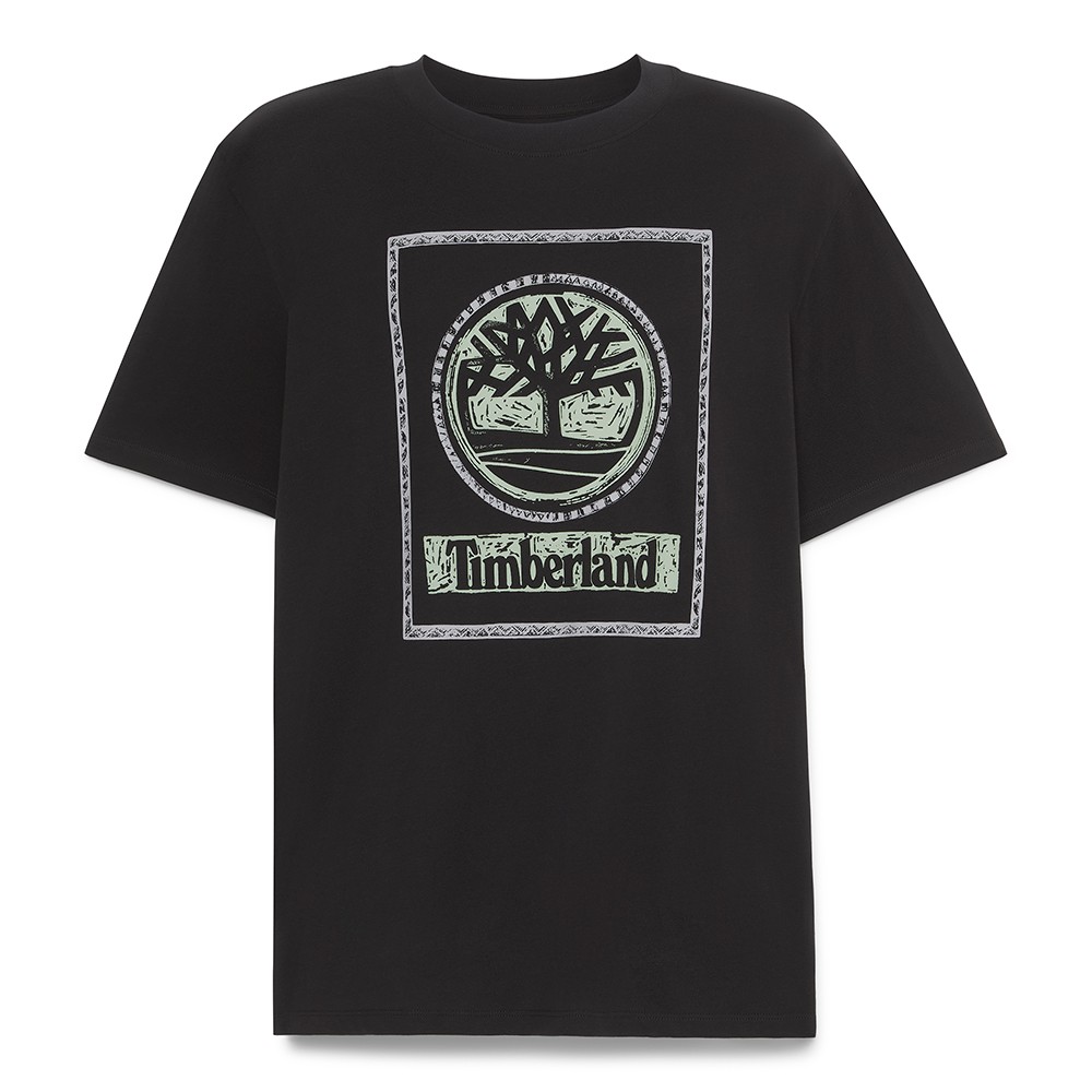 TIMBERLAND</br>Ανδρικό T-shirt Μαύρο SS Front Seasonal Stack Logo Authentic Tee A6DHD-001 Timberland TIMBERLAND</br>Ανδρικό T-shirt Μαύρο SS Front Seasonal Stack Logo Authentic Tee A6DHD-001 Timberland