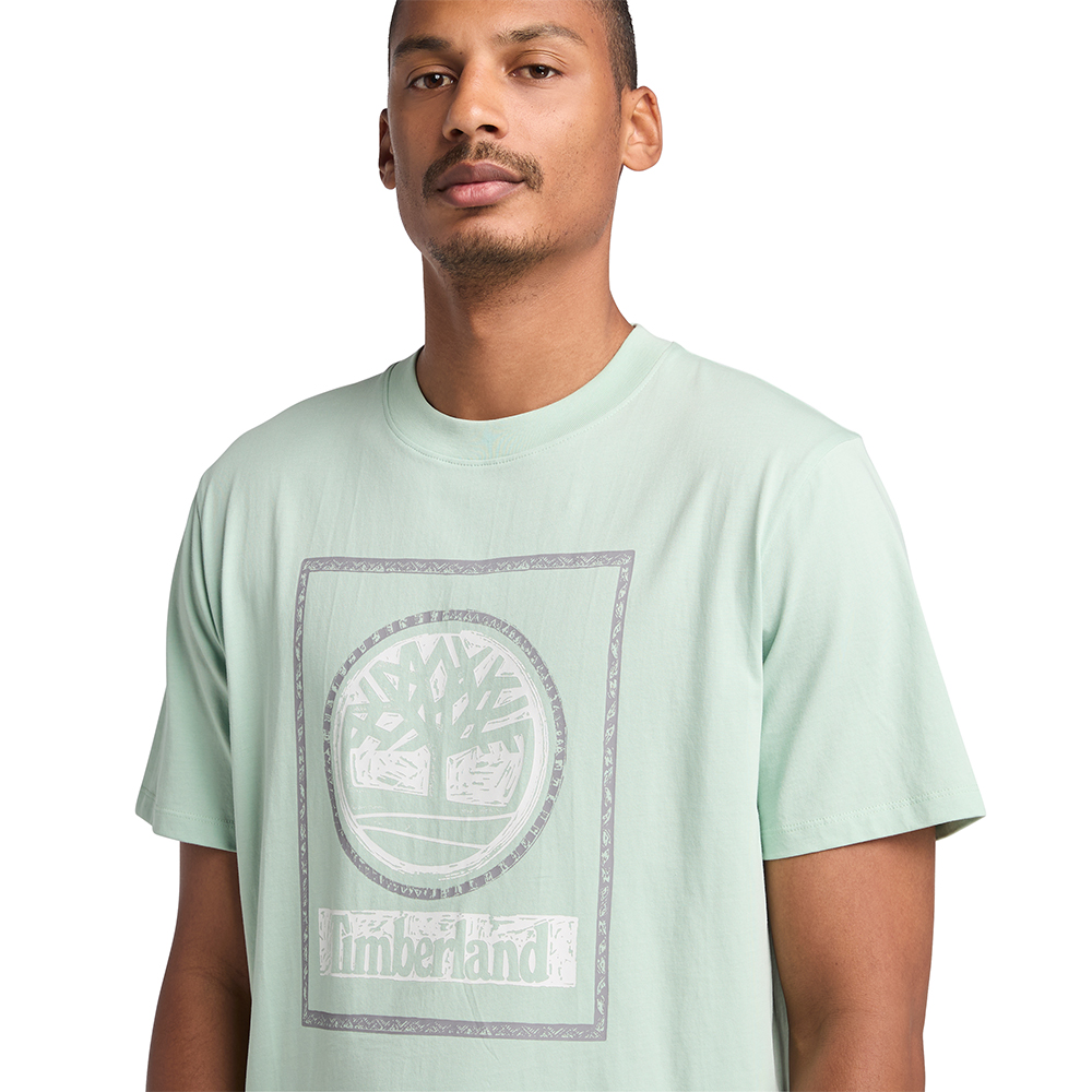 TIMBERLAND</br>Ανδρικό T-shirt Βεραμάν SS Front Seasonal Stack Logo Authentic Tee A6DHD-ENE Timberland TIMBERLAND</br>Ανδρικό T-shirt Βεραμάν SS Front Seasonal Stack Logo Authentic Tee A6DHD-ENE Timberland