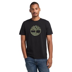Ανδρικό T-shirt Μαύρο SS Camo Tree Logo Regular Tee A6DTS-001 Timberland
