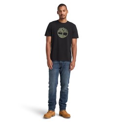 Ανδρικό T-shirt Μαύρο SS Camo Tree Logo Regular Tee A6DTS-001 Timberland