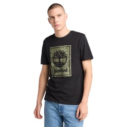 Ανδρικό T-shirt Μαύρο SS Camo Logo Regular Tee A6DUD-001 Timberland