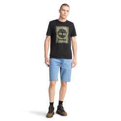 Ανδρικό T-shirt Μαύρο SS Camo Logo Regular Tee A6DUD-001 Timberland