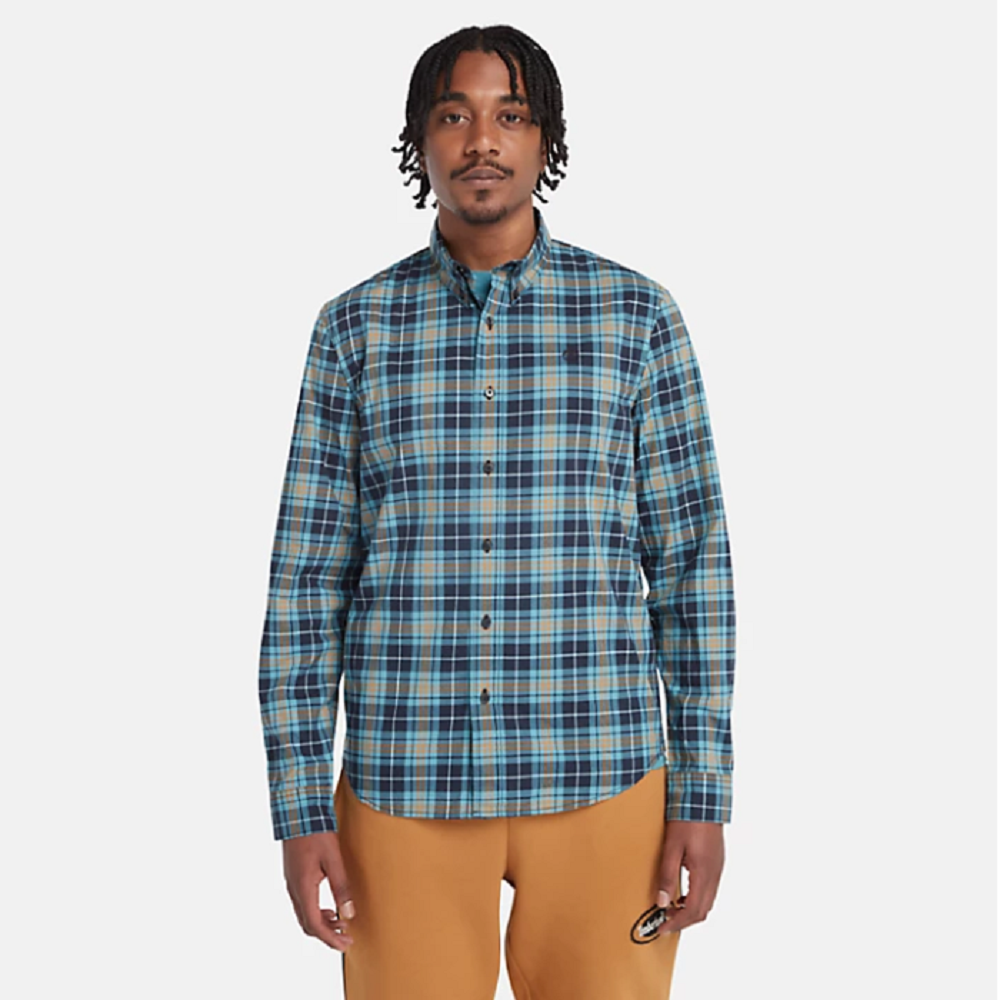 TIMBERLAND</br>Ανδρικό Πουκάμισο Μπλε Καρό LS Stretch Checked Poplin Shirt Slim A6GM5-DX2 Timberland TIMBERLAND</br>Ανδρικό Πουκάμισο Μπλε Καρό LS Stretch Checked Poplin Shirt Slim A6GM5-DX2 Timberland