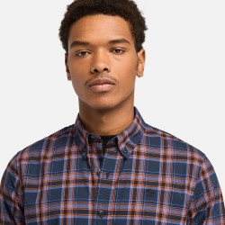 Ανδρικό Πουκάμισο Μπλε Καρό LS Stretch Checked Poplin Shirt Slim A6V66-B68 Timberland