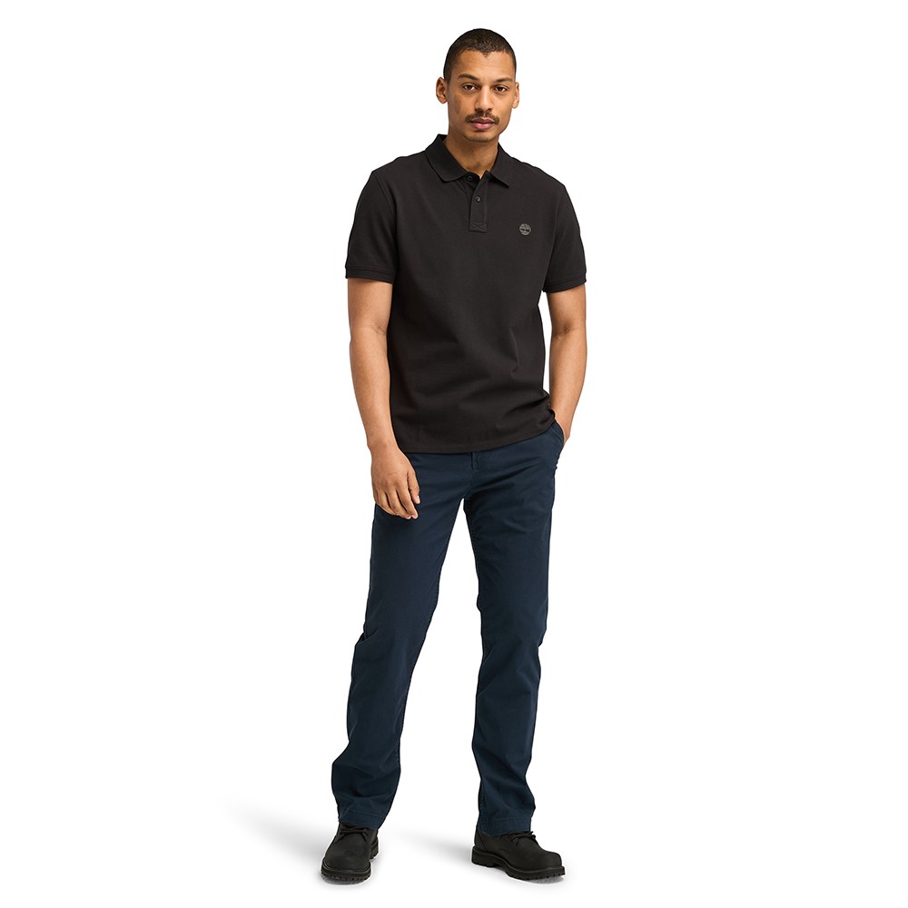 TIMBERLAND</br>Ανδρικό Polo T-shirt Μαύρο SS Millers River Pique Polo Regular A6VDP-001 Timberland TIMBERLAND</br>Ανδρικό Polo T-shirt Μαύρο SS Millers River Pique Polo Regular A6VDP-001 Timberland