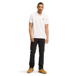 Ανδρικό Polo T-shirt Λευκό SS Millers River Pique Polo Regular A6VDP-100 Timberland