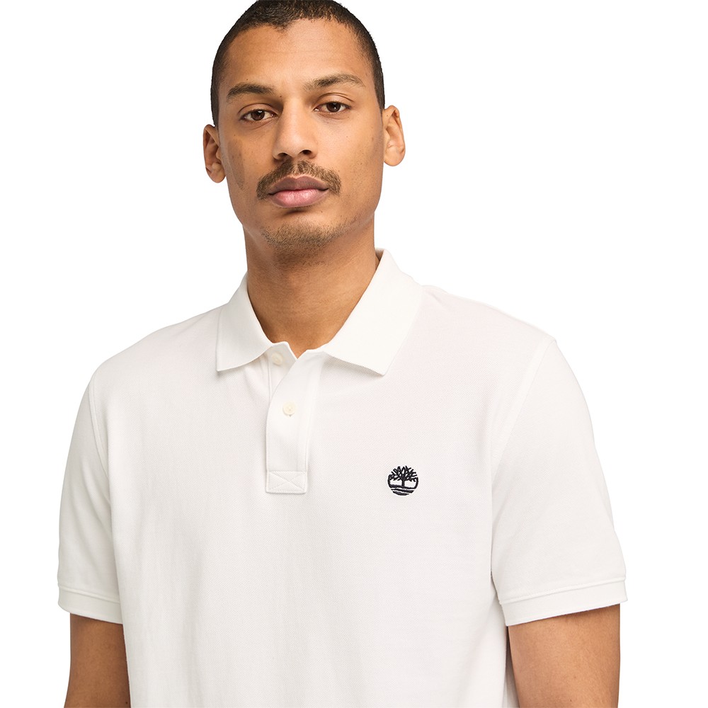 TIMBERLAND</br>Ανδρικό Polo T-shirt Λευκό SS Millers River Pique Polo Regular A6VDP-100 Timberland TIMBERLAND</br>Ανδρικό Polo T-shirt Λευκό SS Millers River Pique Polo Regular A6VDP-100 Timberland