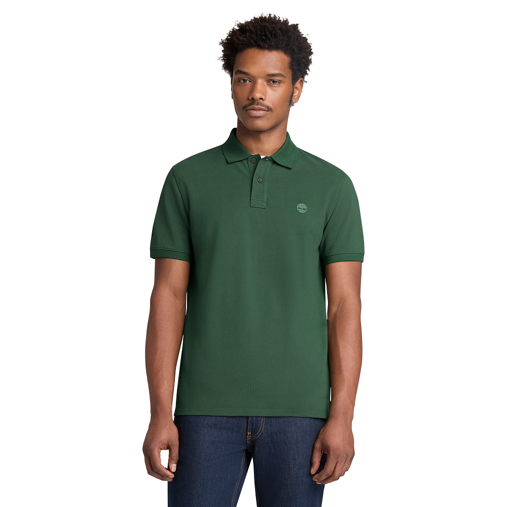 </br>Timberland SS Millers River Pique Polo Regular A6VDP-A6X Ανδρικό Polo T-shirt Πράσινο