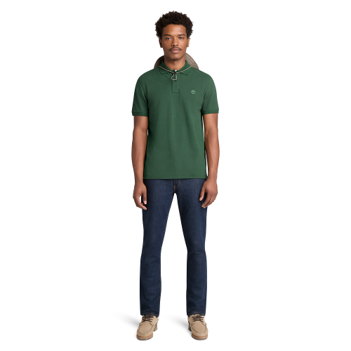 Timberland SS Millers River Pique Polo Regular A6VDP-A6X Ανδρικό Polo T-shirt Πράσινο
