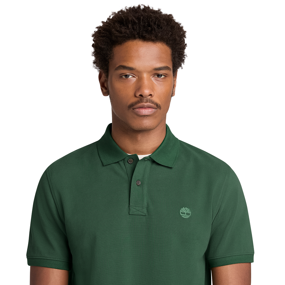 </br>Timberland SS Millers River Pique Polo Regular A6VDP-A6X Ανδρικό Polo T-shirt Πράσινο