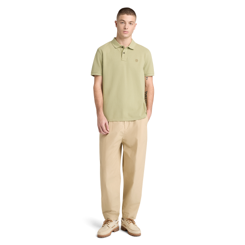 Timberland SS Millers River Pique Polo Regular A6VDP-BQ0 Ανδρικό Polo T-shirt Χακί