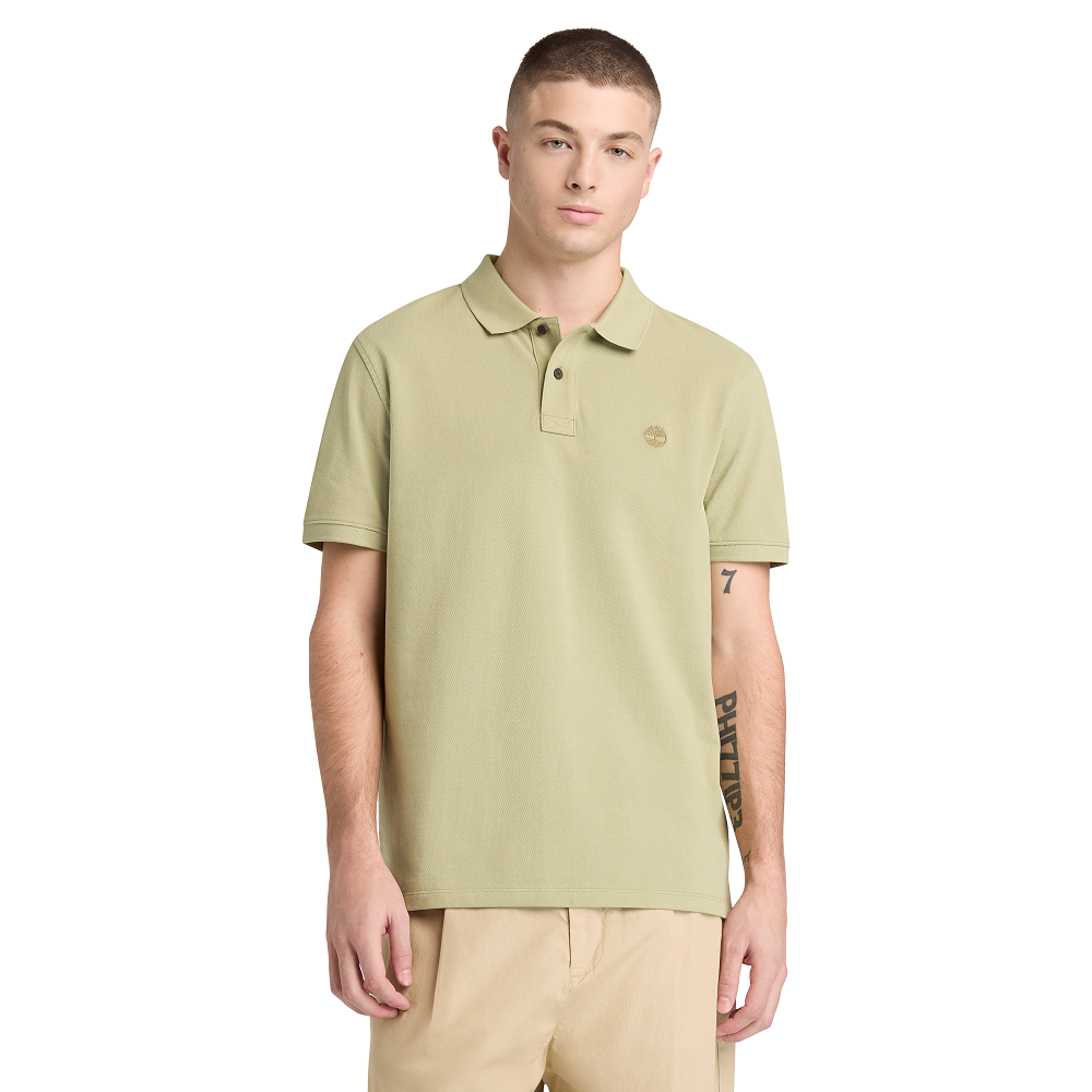 TIMBERLAND</br>Timberland SS Millers River Pique Polo Regular A6VDP-BQ0 Ανδρικό Polo T-shirt Χακί