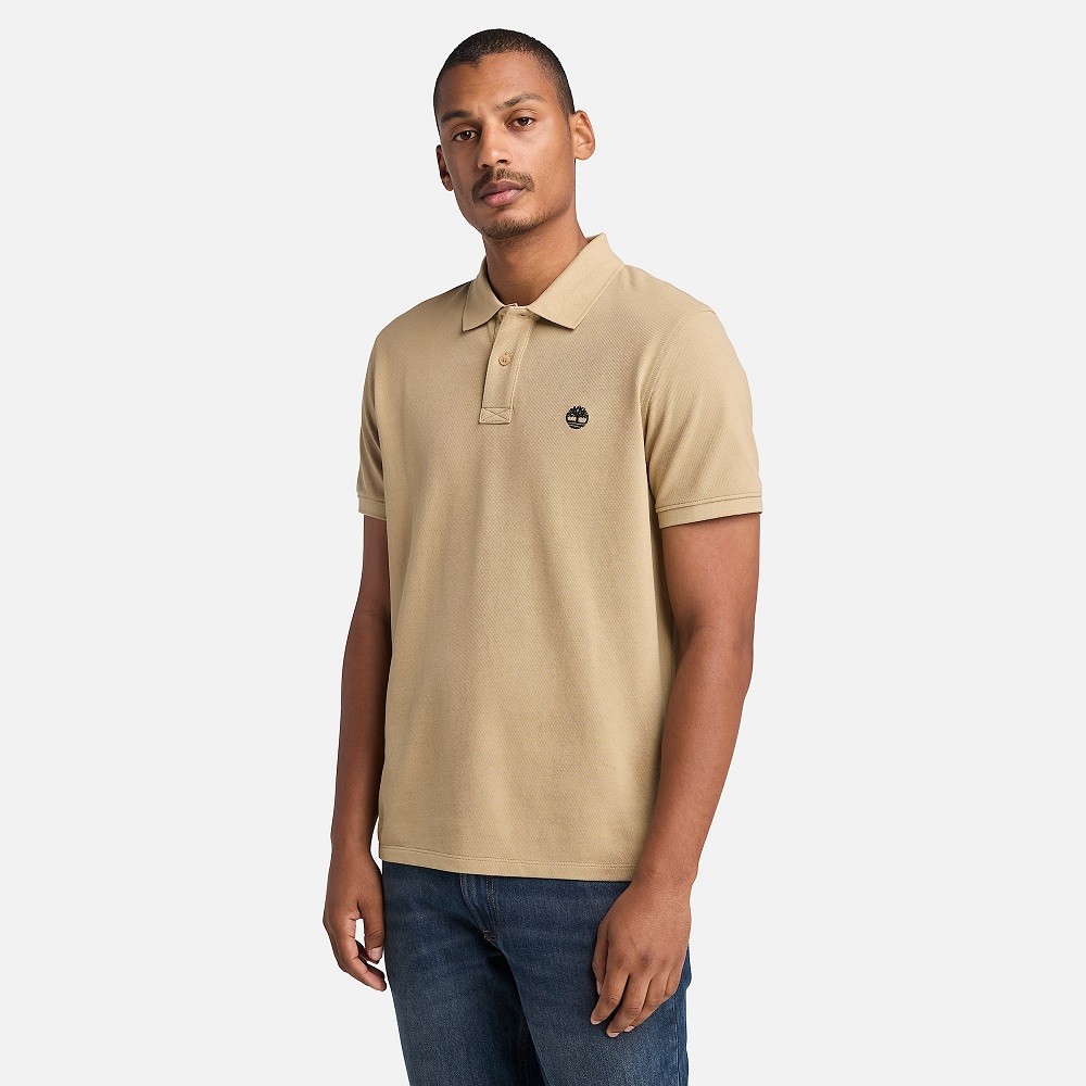 TIMBERLAND</br>Ανδρικό Polo T-shirt Μπεζ SS Millers River Pique Polo Regular A6VDP-DH4 Timberland TIMBERLAND</br>Ανδρικό Polo T-shirt Μπεζ SS Millers River Pique Polo Regular A6VDP-DH4 Timberland