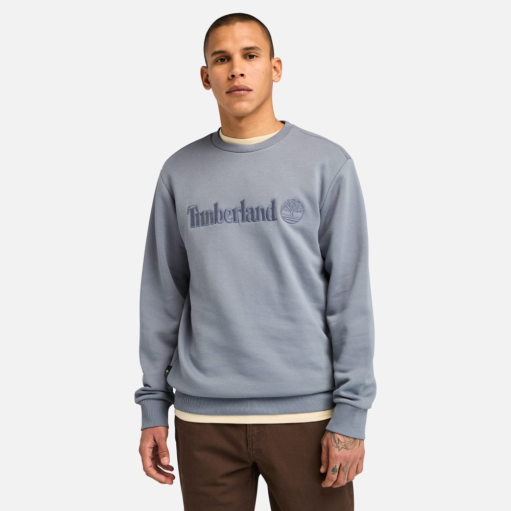 TIMBERLAND</br>Ανδρικό Φούτερ Γκρι Hampton Embroidery Tonal Crew Neck Sweatshirt A6VG6-073 Timberland TIMBERLAND</br>Ανδρικό Φούτερ Γκρι Hampton Embroidery Tonal Crew Neck Sweatshirt A6VG6-073 Timberland