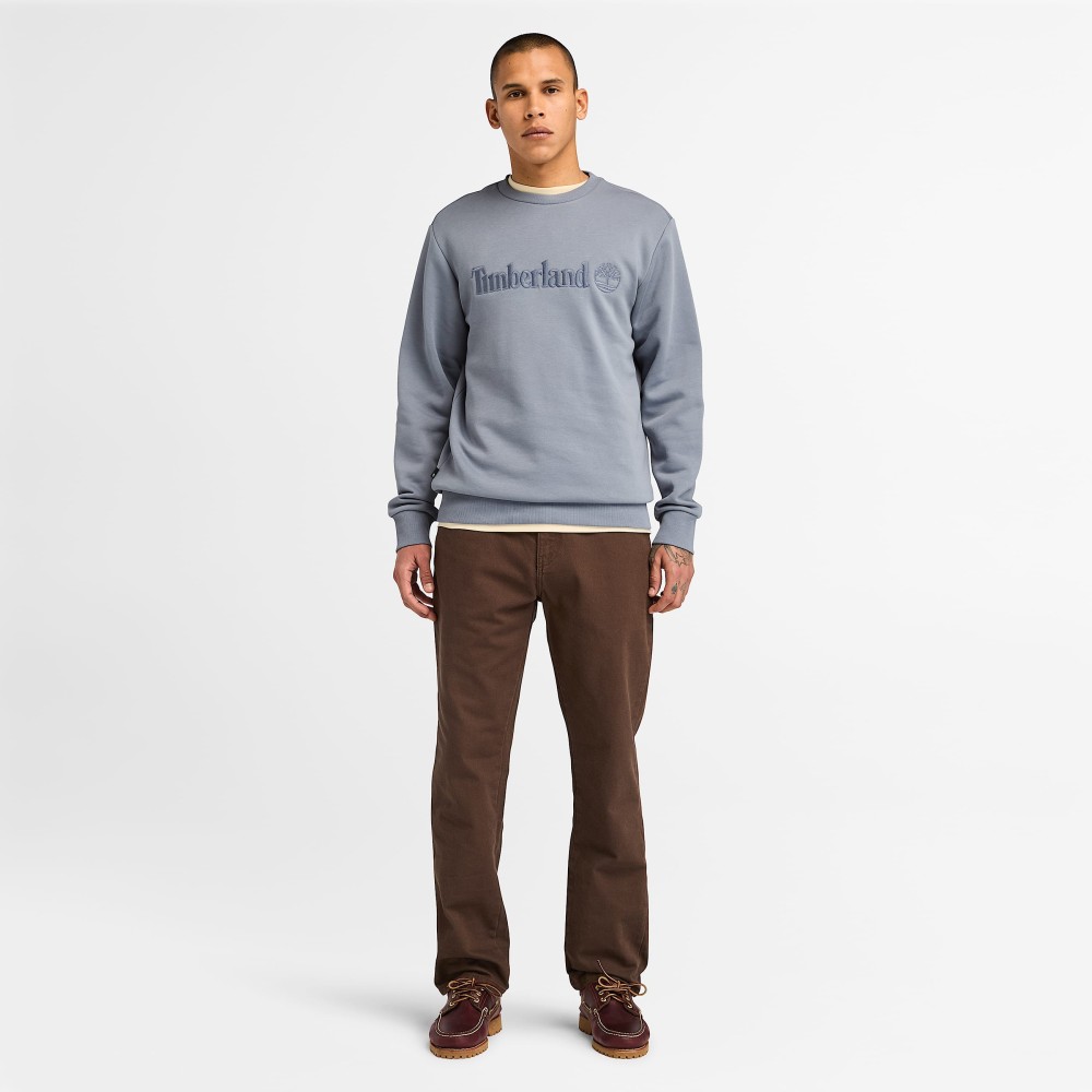 TIMBERLAND</br>Ανδρικό Φούτερ Γκρι Hampton Embroidery Tonal Crew Neck Sweatshirt A6VG6-073 Timberland TIMBERLAND</br>Ανδρικό Φούτερ Γκρι Hampton Embroidery Tonal Crew Neck Sweatshirt A6VG6-073 Timberland