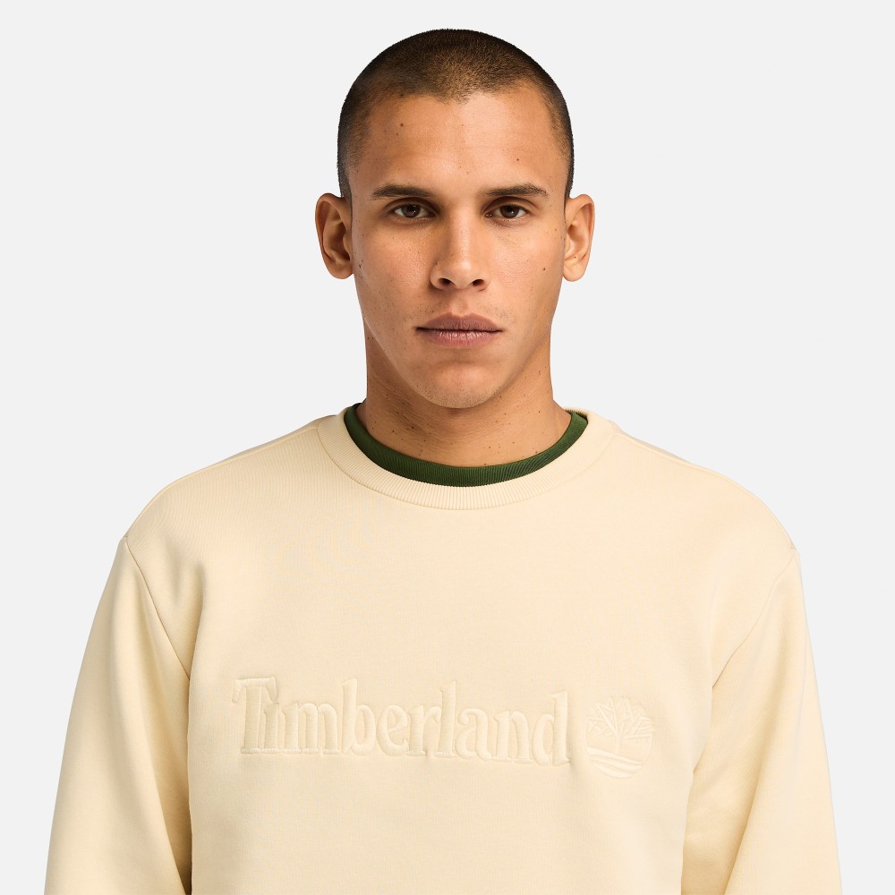 TIMBERLAND</br>Ανδρικό Φούτερ Μπεζ Hampton Embroidery Tonal Crew Neck Sweatshirt A6VG6-EFL Timberland TIMBERLAND</br>Ανδρικό Φούτερ Μπεζ Hampton Embroidery Tonal Crew Neck Sweatshirt A6VG6-EFL Timberland