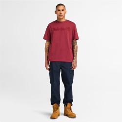 Ανδρικό T-shirt Μπορντώ SS Hampton Crew Authentic Tee A6VPE-600 Timberland