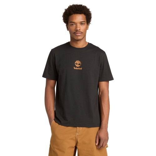 Timberland SS Small Logo Print All Gender Authentic Tee A6WWT-001 Ανδρικό T-shirt Μαύρο