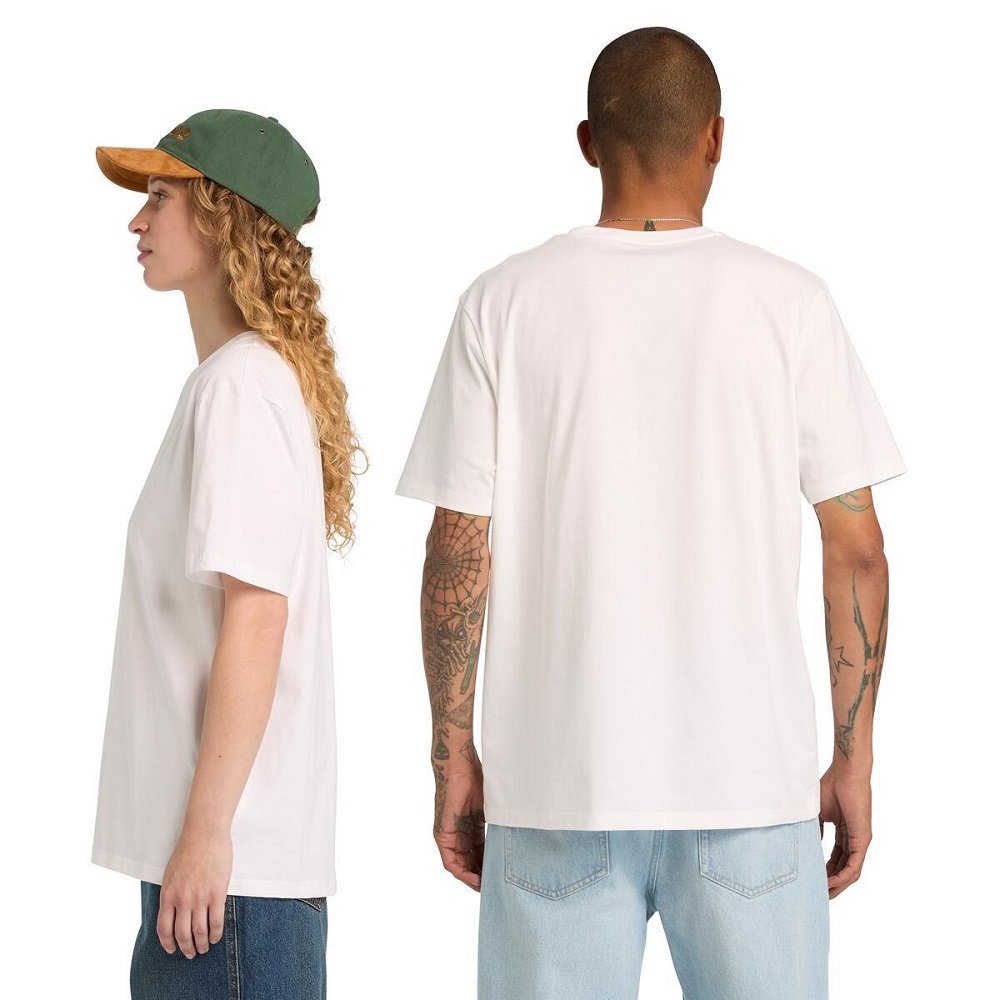 TIMBERLAND</br>Timberland SS Small Logo Print All Gender Authentic Tee A6WWT-100 Ανδρικό T-shirt Λευκό