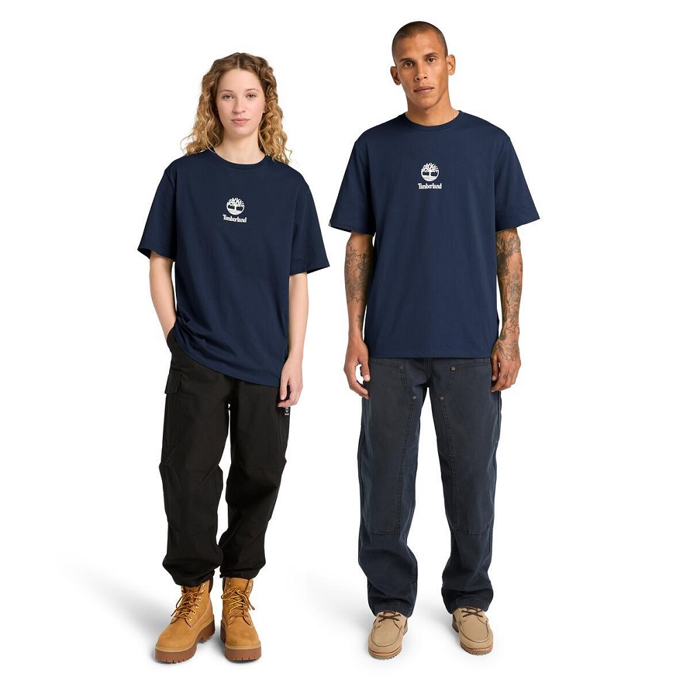 TIMBERLAND</br>Timberland SS Small Logo Print All Gender Authentic Tee A6WWT-433 Ανδρικό T-shirt Μπλε