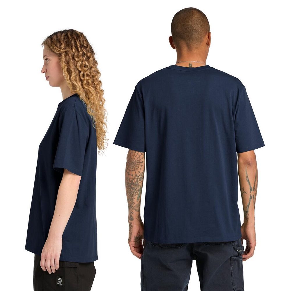 TIMBERLAND</br>Timberland SS Small Logo Print All Gender Authentic Tee A6WWT-433 Ανδρικό T-shirt Μπλε