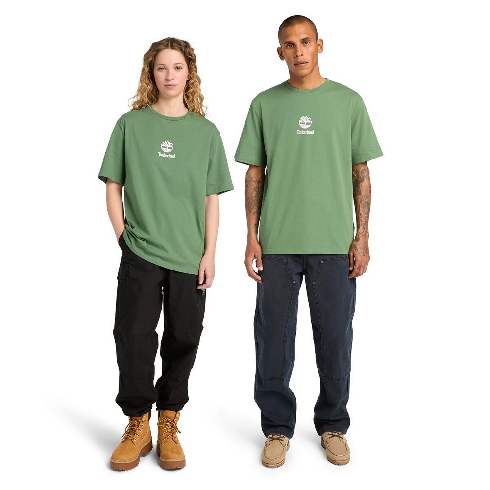TIMBERLAND</br>Timberland SS Small Logo Print All Gender Authentic Tee A6WWT-A6Z Ανδρικό T-shirt Πράσινο