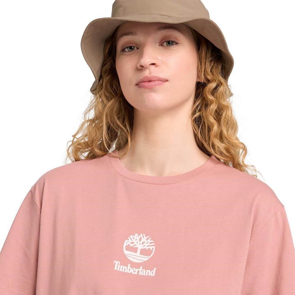 TIMBERLAND</br>Timberland SS Small Logo Print All Gender Authentic Tee A6WWT-R85 Ανδρικό T-shirt Ροζ