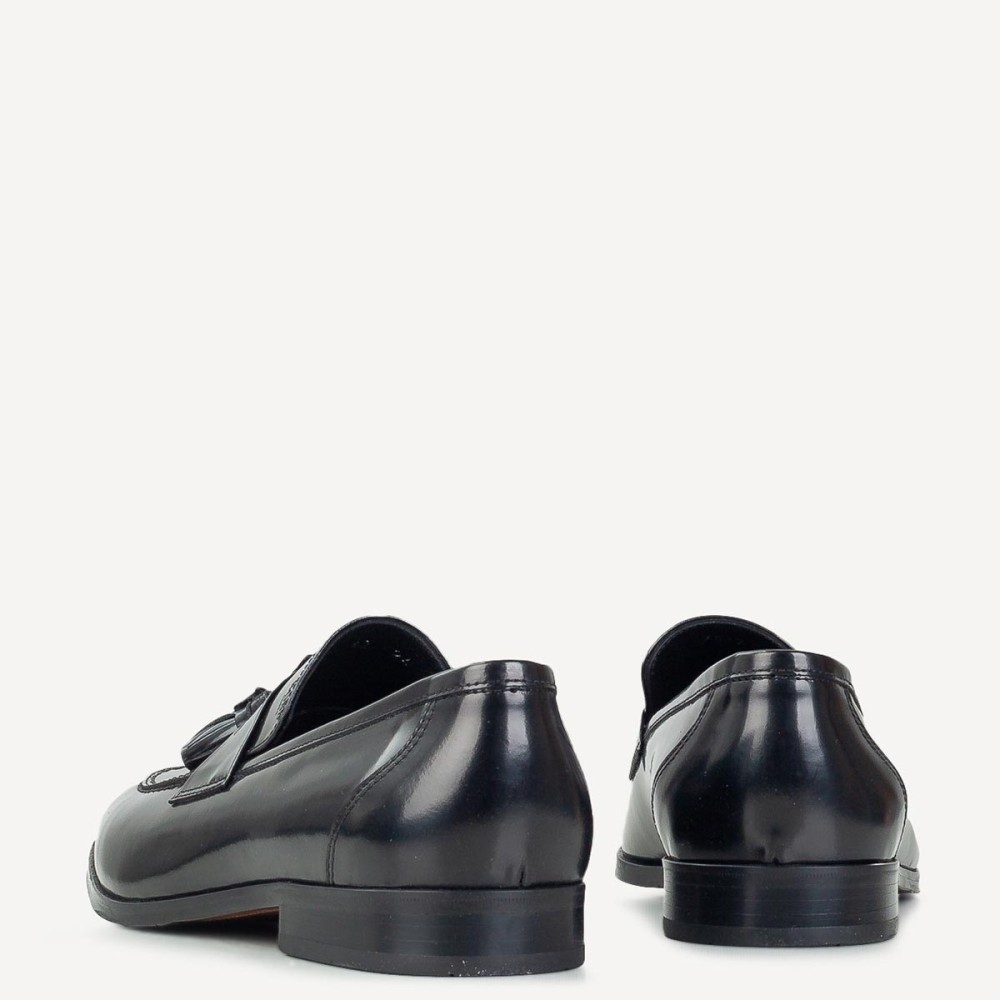 BOSS</br>Ανδρικά Μοκασίνια/Loafers Μαύρο Δέρμα A7517 SPAZZOLAT Boss BOSS</br>Ανδρικά Μοκασίνια/Loafers Μαύρο Δέρμα A7517 SPAZZOLAT Boss