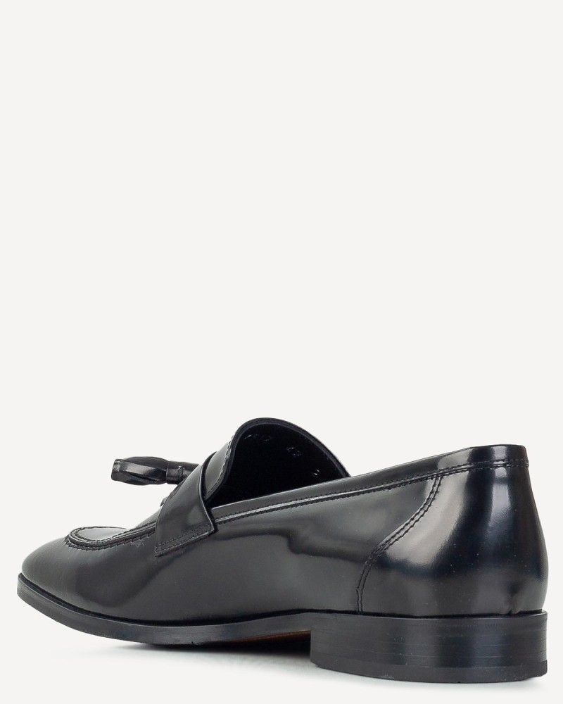 BOSS</br>Ανδρικά Μοκασίνια/Loafers Μαύρο Δέρμα A7517 SPAZZOLAT Boss BOSS</br>Ανδρικά Μοκασίνια/Loafers Μαύρο Δέρμα A7517 SPAZZOLAT Boss