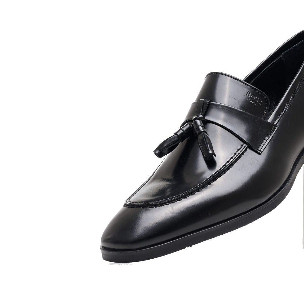 BOSS</br>Ανδρικά Μοκασίνια/Loafers Μαύρο Δέρμα A7517 SPAZZOLAT Boss BOSS</br>Ανδρικά Μοκασίνια/Loafers Μαύρο Δέρμα A7517 SPAZZOLAT Boss