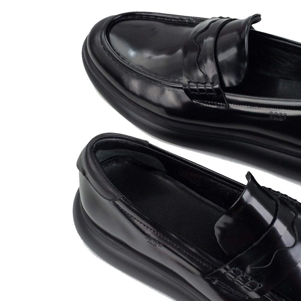 BOSS</br>Ανδρικά Μοκασίνια/Loafers Μαύρο Δέρμα A7606 FLORENTIC Boss BOSS</br>Ανδρικά Μοκασίνια/Loafers Μαύρο Δέρμα A7606 FLORENTIC Boss