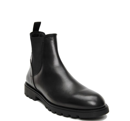 Boss A7631 BERGAMO Ανδρικά Μποτάκια Μαύρο Δέρμα Chelsea 